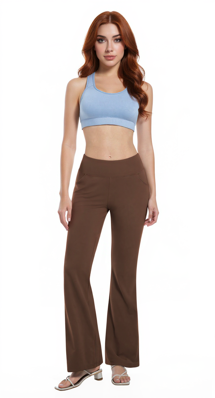 Bootcut Yoga Pants in Dark Coffee — The Shower Guest Edit style look