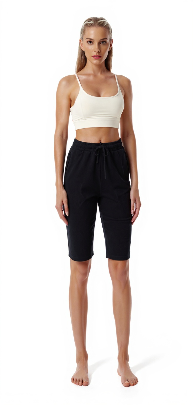 Yoga Shorts in Black — The Shower Guest Edit style look